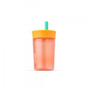 Kids' Tumbler Owala Kids' Tumbler Material Plastic Size 15oz Kid's Just Peachy | 2840651-KD
